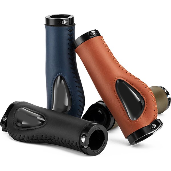 Poignées de vélo coordonnantes en fibre de cuir marron, housses de guidon, accessoires de vélo, vente en gros