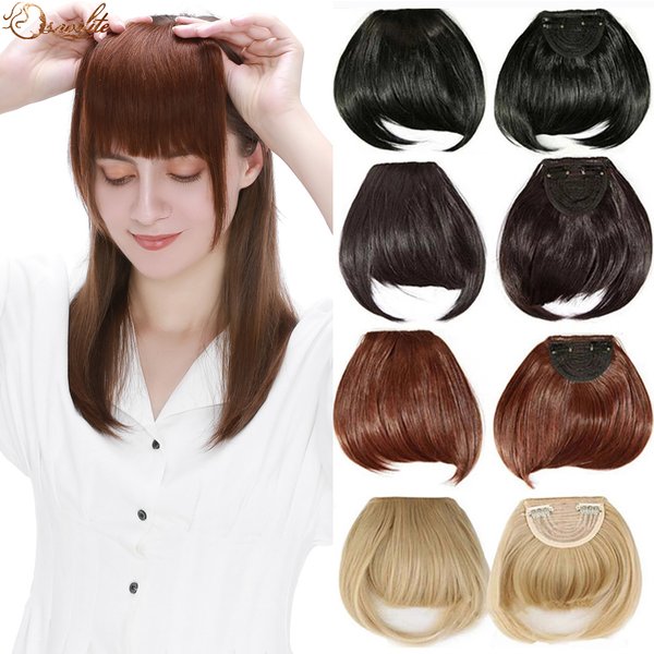 S-noilite synthetisch 15 Farben echt dick 35g natürlicher Knall falsches Haar schwarz braun kastanien braun rot Clip auf Pony Haar