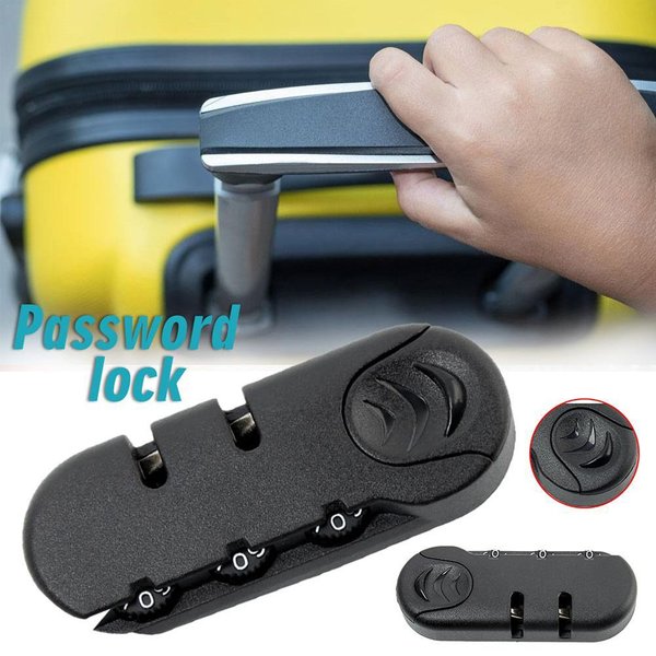 Luggage Suitcase Lock Black Security 3 Digit Code Lock Anti-theft Lock Pull Chain Bag Accessories