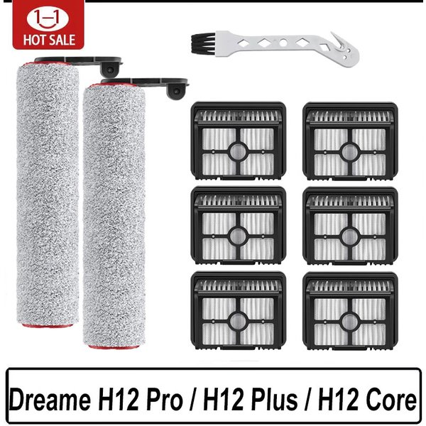 Dreame H12 Pro / H12 Plus / H12 Core brosse souple pièces de rechange aspirateur sec et humide rouleau filtre Hepa accessoires