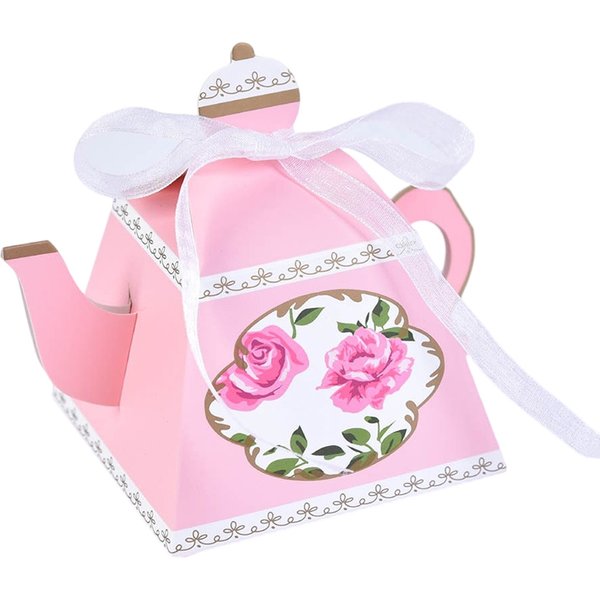 10/20Pcs Teekanne Geschenk Boxen Nette Cookie Candy Box Mini Papier Präsentieren Taschen Hochzeit Braut Geburtstag Weihnachten decor Party Liefert