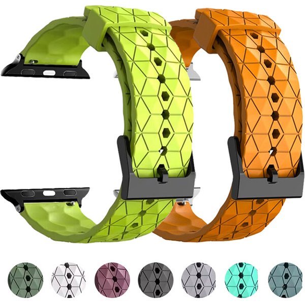 Football Pattern Strap For Apple Watch Band 4 Ultra 49mm 45mm 44mm 41mm 40mm 38mm Silicone Bracelet iWatch S12/11/10 42mm 46mm