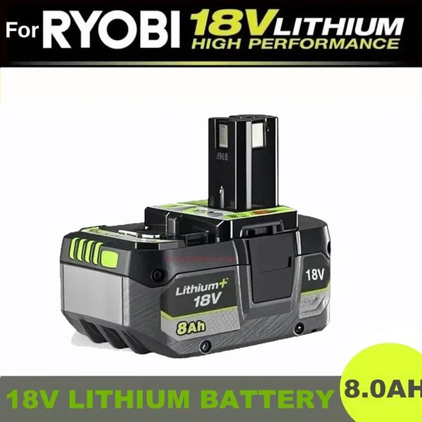 18V 8000mAh Li-Ionen-Akku für RYOBI Elektrowerkzeuge Kompatibel mit P108 18V Plus P104 P107 RB18L50 RB18L20 P108