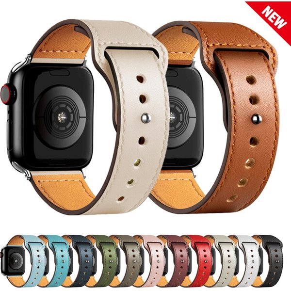 Bracelet en cuir pour Apple Watch Ultra 49 mm, 44, 40, 38, 45, 41, 46, 42 mm, bracelet de poignet pour IWatch Series 12, 11, 10, 9, 8, 7, 3, 4, 5, 6, SE.