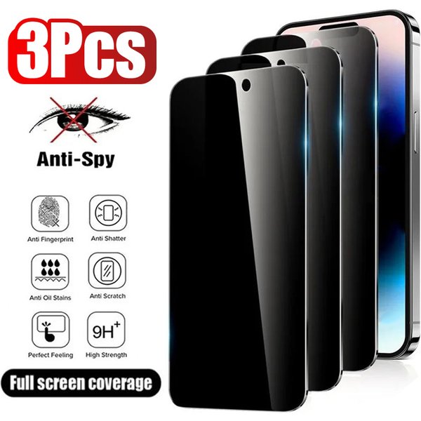 3PCS Anti-Spy Glass for IPhone 18 17 16 15 14 13 12 11 Pro Max Privacy Screen Protector for IPhone 13Mini 14Plus 14Pro Glass 16e