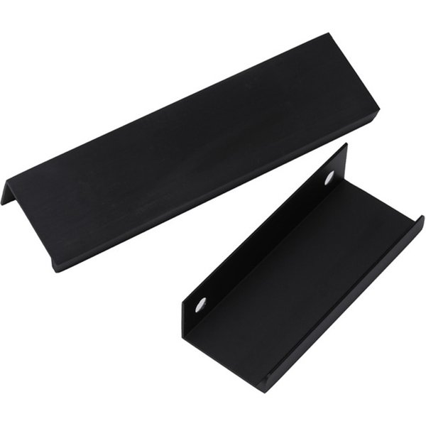 Black Hidden Furniture Handles Kitchen Cabinet Pulls Punch Free Handles for Cabinets and Drawers Arc Wardrobe Pulls