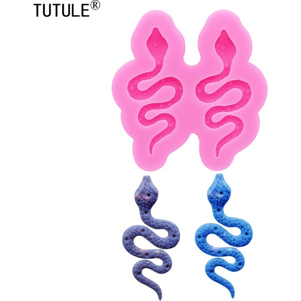 Moule en silicone Serpent pour boucles d'oreilles, moule DIY pour bijoux animaux en résine et argile, moule en silicone pour gâteaux, bonbons, biscuits, pâte polymère et chocolat