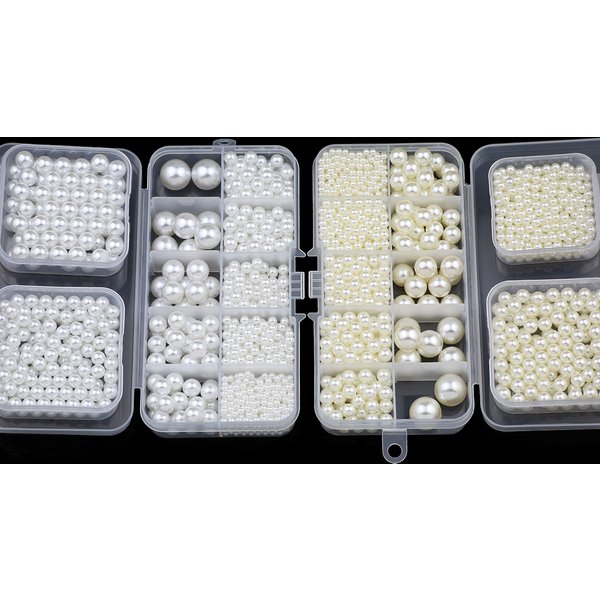 2 ~ 14mm Kein Loch Imitation Perle Kit Set Box Runde Acryl Lose Perlen Für Artware Dekoration Halskette armband DIY Schmuck Machen