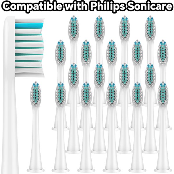 4/8/12/20 Mittelgroße Ersatzbürstenköpfe Kompatibel mit Philips Sonicare Elektrische Zahnbürste, für HX4100/5950/9500/9000