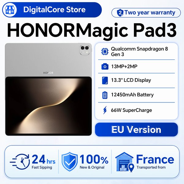 HONOR MagicPad 3 Tablet EU-Version 13,3'' 3K LCD 165Hz Display Pad Snapdragon 8 Gen 3 12450mAh Akku Android 15