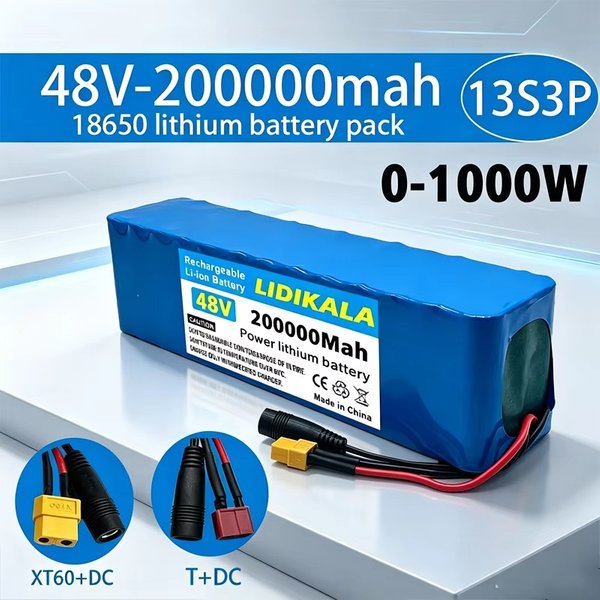 48V 200Ah 13S3P 2000W Elektroroller mit Schnellladefunktion und Lithium-Batteriepack, ausgestattet mit intelligentem BMS und eingebautem 500W-2000W Hochleistungsmotor