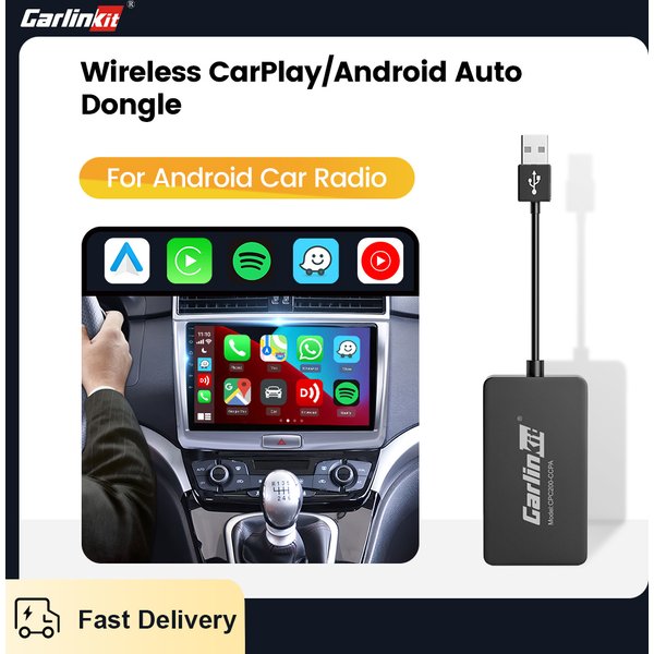 Carlinkit Neuer kabelloser CarPlay-Adapter, kabelloser Android-Auto-Dongle zum Ändern des Android-Bildschirms, Auto, AriPlay, Smart Link IOS 14 15