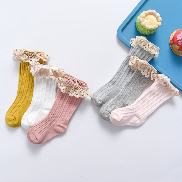 Lawadka Baby Mädchen Socken Frühling Herbst gestreifte Spitze Prinzessin Kinder lange Socke Casual Sport Kinder für 0 bis 5 Jahre alt