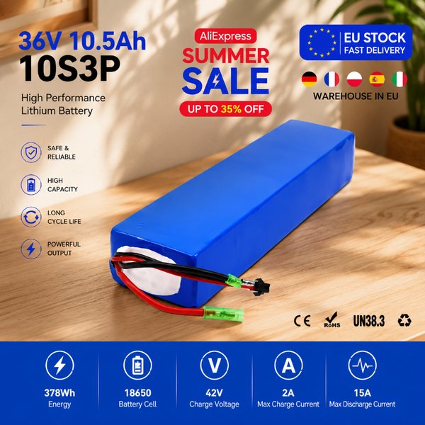 EU-Lagerbestand 36V 7.8Ah 10.5Ah 14Ah Akkupack 18650 Lithium-Ionen-Akku 10S3P Kompatibel mit FIIDO D1 D2 D2S D4S Faltbares E-Bike Ersatzakku Schneller Versand 15A BMS