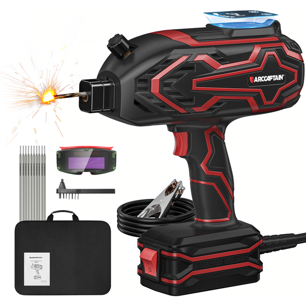 ARCCAPTAIN ARC140D Hand-Schweißgerät, LED-Display Tragbares Schweißgerät 110V | Mit Hot Start, Arc Force, IGBT tragbarem Lichtbogenschweißgerät mit automatisch abdunkelnden Schweißbrillen für