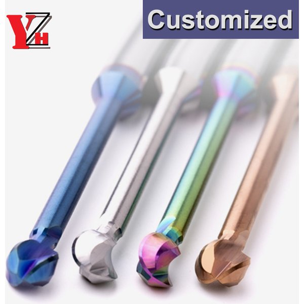 Customized HRC60/68 Ball T-shaped Arch Milling Cutter CNC Cutter 3D For Steel Aluminum R1-R10