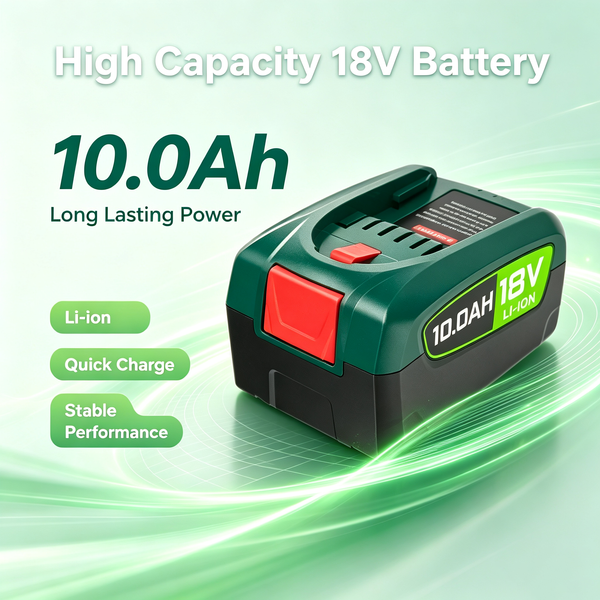 18V 10,0Ah Lithium-Ionen-Ersatzakku, wiederaufladbare Energiezelle für Bosch PBA PSB PSR Serie Elektro- und Gartenwerkzeuge