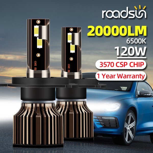 Roadsun H4 LED Scheinwerfer H1 H7 H8 H9 H11 9005 HB3 9006 HB4 Auto Led-leuchten 20000LM 120W 6500K CSP Chip Höhe Abblendlicht Nebel Lampe
