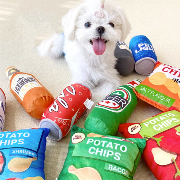 Jouet en peluche pour animaux de compagnie, son BB appelé, Simulation de bouteille de bière, jus, fournitures pour chat, dents de chien, jouet résistant aux morsures