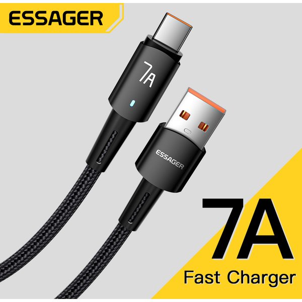 Essager 7A 100W USB Typ C Kabel 100W Schnellladekabel für OPPO Oneplus Huawei P40 P30 Samsung Realme USB C Ladegerät Datenkabel