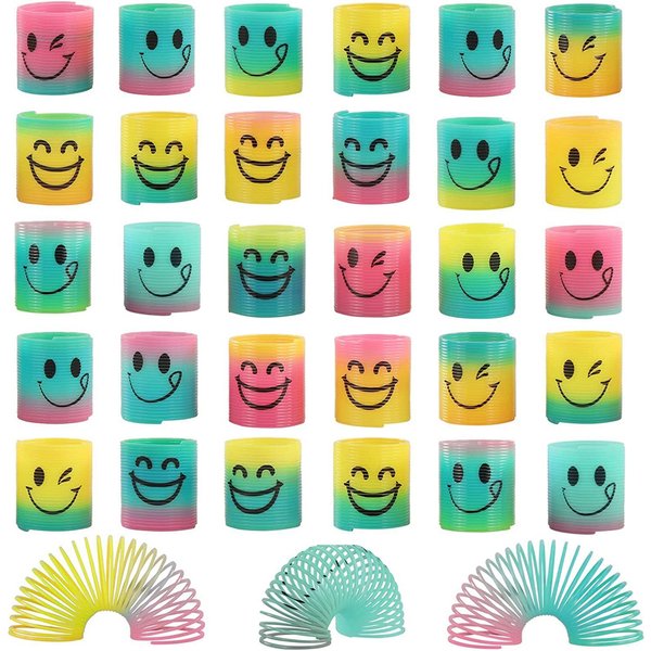 12 pièces printemps arc-en-ciel magique Fidget Stress bobine Mini ressorts en vrac doigt jouets pour faveurs de fête carnaval prix pour enfants garçons filles