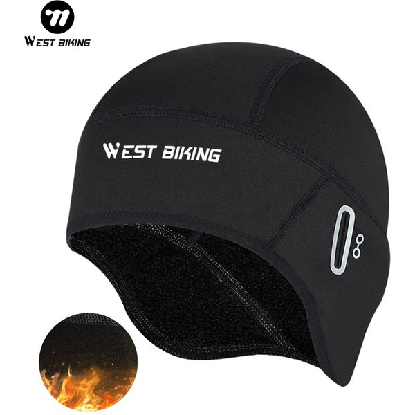 WEST RADFAHREN Winter Fleece Radfahren Kappe Winddicht Thermische Schädel Kappe Helm Liner Laufen Skifahren Motorrad Reiten Männer MTB Fahrrad Hut
