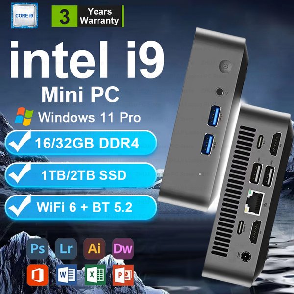 Intel I9 10980HK Intel N150 Mini PC Windows 11 16GB 32GB RAM 512GB 1TB SSD WIFI6 BT5.2 Office Study Desktop Computer PC