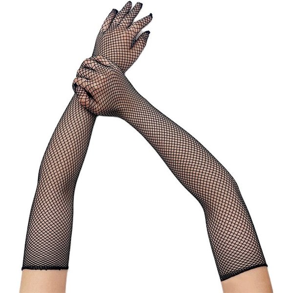 Filet de pêche Long à haute élasticité, maille fine, Cosplay, gants de Performance sur scène transparents et Sexy, personnalité à la mode, doux et solide