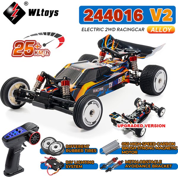WLtoys 244016 V2 2,4G High Speed Racing Auto 2WD 25 KM/H 1:24 Gyro Volle Skala Fernbedienung Auto Wettbewerbsfähige fahrzeug Spielzeug Für Kind