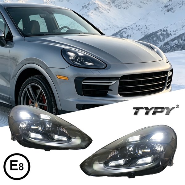 Auto-LED-Scheinwerfer für Porsche Cayenne 958.2 2015-2017 Frontscheinwerfer Plug-and-Play Hochwertiges Design Matrix-Zubehör