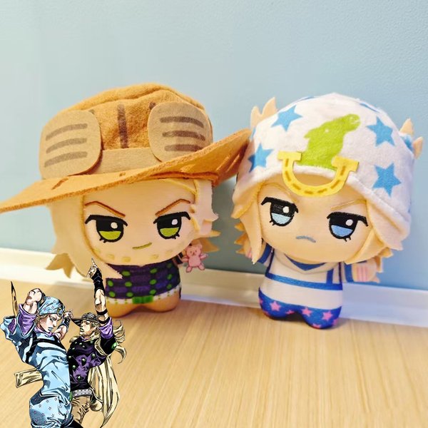 Anime JOJO Steel Ball Run Cosplay Johnny Joestar Gyro Zeppeli Lalka Pluszowa Wypchana Bawełniana Lalka Dekoracja Pokoju Rekwizyt Świąteczny