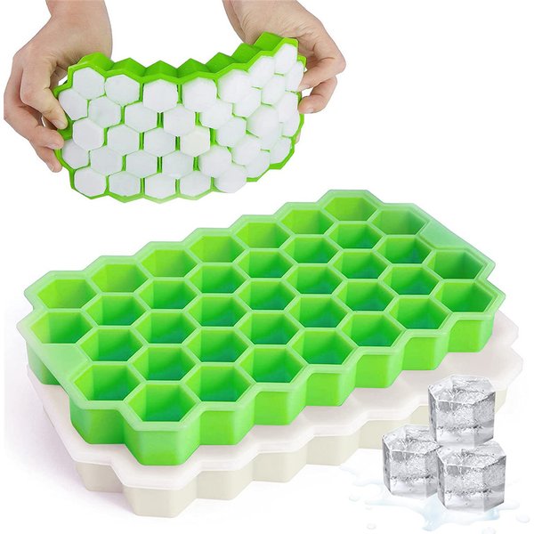 Moule à blocs de glace en nid d'abeille en Silicone, plateau à glace, machine à glaçons réutilisable de qualité alimentaire avec couvercles pour jus d'été et vin