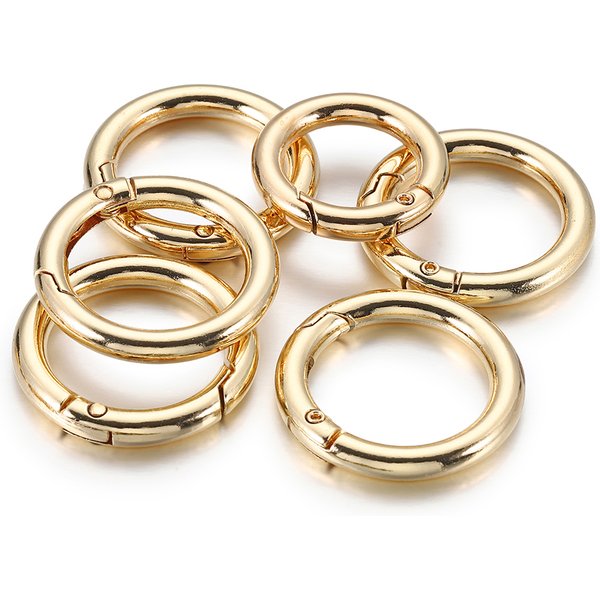 5 Stück zu öffnender Metall-Federverschluss-Ring, runder Karabiner, DIY-Schlüsselanhänger, Clip, Haken, Schnalle, Taschenkettenverbinder