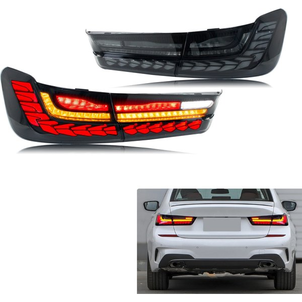 LED GTS Rückleuchten für BMW 3er G20 G80 G28 M3 320 330 2019–2026, sequentielles Blinker, schwarze Rückleuchten-Baugruppe