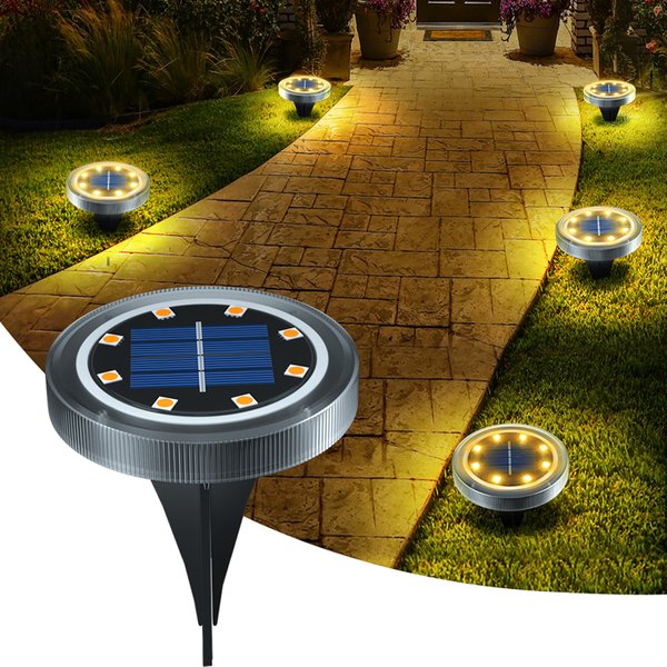 Lumières au sol à énergie solaire IP65 lumières de disque LED extérieures imperméables pour l'éclairage antidérapant de chemin de paysage de jardin pour la pelouse de Patio