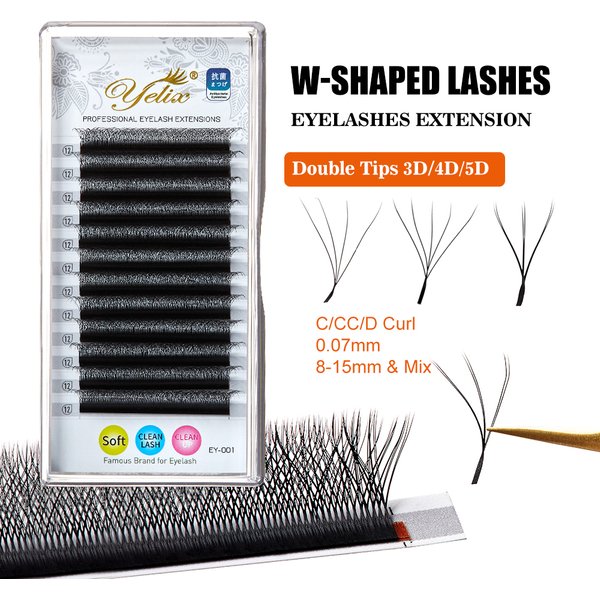 Yelix Cilios 5D W Shape Eyelash Extensions 4D/6D Premade Volume Fans Natural Soft Automatic Flowering Lash Makeup Supplies