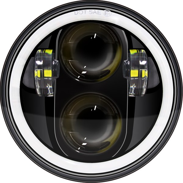 5,75 Zoll schwarzer Halo Angel Eyes LED-Scheinwerfer für Harley Sportster 1200 883 Street 500 750 5-3/4 Zoll Projektor runder Scheinwerfer