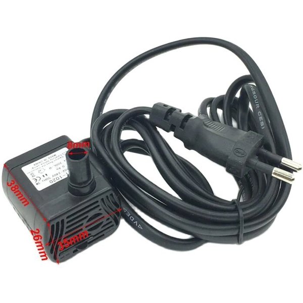 Ultra-leise 3W AC 220V Wasserpumpe, wasserdichte bürstenlose Pumpe mit Durchflussregelung, Mini-Wasserfilter, Aquarienbrunnenpumpe, europäischer Stecker