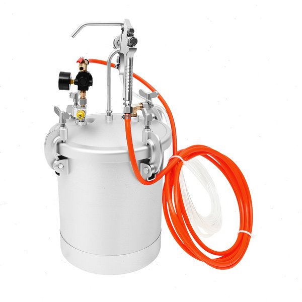 10L Sprühgerät, Drucklackbehälter mit Spritzpistole, 3,0mm Düse, Langlebiger Kohlenstoffstahl, Einstellbarer Druck und Durchfluss, Große Kapazität für Industrielle Beschichtung, Latex-Farbsprühgerät,