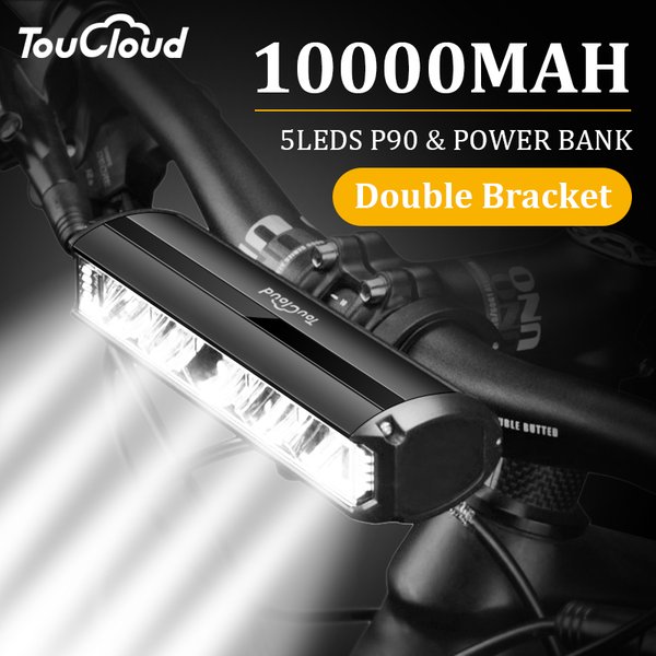 TouCloud Fahrrad Licht Vorne 10000 mAh Fahrrad Licht Power Bank Wasserdichte Taschenlampe USB Lade MTB Rennrad Lampe Zubehör