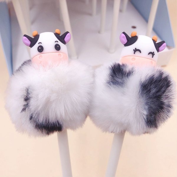 Stylo Gel vache en peluche mignon, presse créative, cadeau de bureau, fournitures scolaires, papeterie Kawaii, stylos amusants
