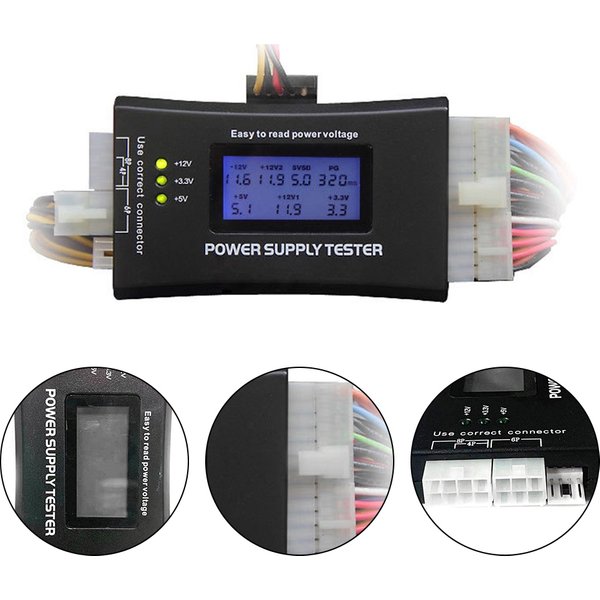 Digital LCD Display PC Computer 20/24 Pin LCD Power Supply Tester Check Atx Source Tester Power Measuring Diagnostic Tester Tool