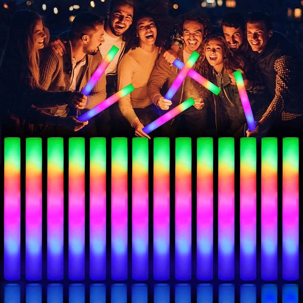 102 bâtons lumineux LED en vrac, bâtons colorés, bâtons lumineux en mousse, tubes lumineux, accessoires pour mariage, concert, fête d'anniversaire