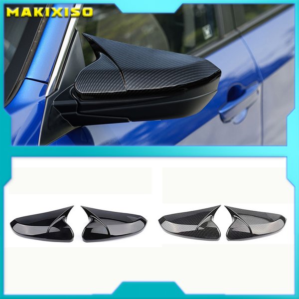 Couvercle de rétroviseur latéral en Fiber de carbone ABS en forme de corne, capuchons de rétroviseur pour Honda pour Civic 10th 2016 2017 2018 2019 2020