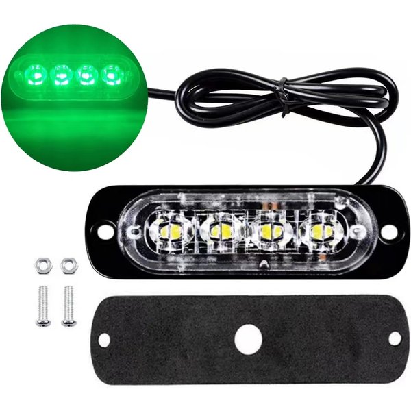 Lampy 4LED do samochodów ciężarowych Ostrzeżenie awaryjne Migające światło stroboskopowe 12v/24v Światło ciężarówki Zielone boczne światło obrysowe
