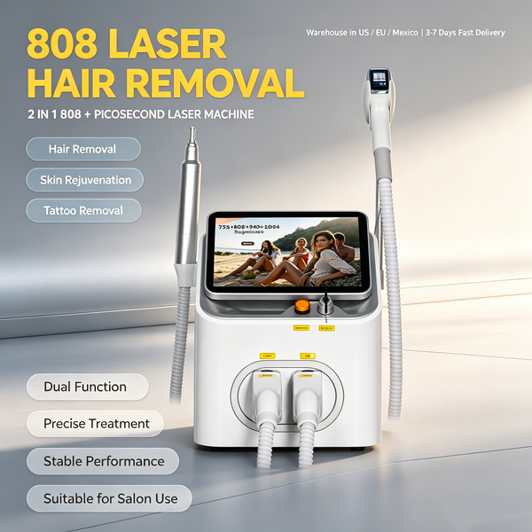 FAC 5000W 2 W 1 Profesjonalny Laser Diodowy 4-falowy 808 do Trwałego Bezbolesnego Usuwania Włosów i Usuwania Tatuaży Pikosekundowym