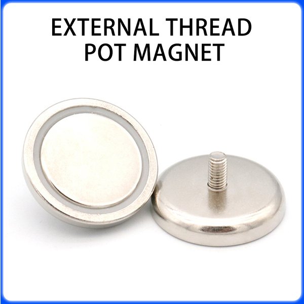Pot à filetage externe puissant C8 ~ C60, aimant magnétique en fer, dent externe, ventouse magnétique, Base à vis pour bricolage, éducation à domicile