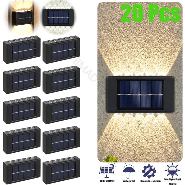 10 LED Solar Wall Lamp Outdoor Waterproof Solar Powered Light UP and Down Illuminate Home Garden Porch Yard Decoration