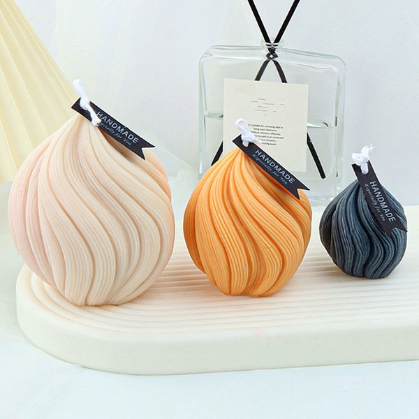 Bougies géométriques en forme d'oignon 3D, moules en Silicone, bougie ondulée sculptée, rayures irrégulières, bricolage, moules à savon torsadés en spirale, décoration artistique pour la maison