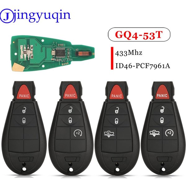 Jingyuqin 3/4/5Buttons GQ4-53T Smart Remote Car Key Fob 433MHz ID46-PCF7961A Chip For Dodge RAM 1500 2500 3500 4500 2013-2018